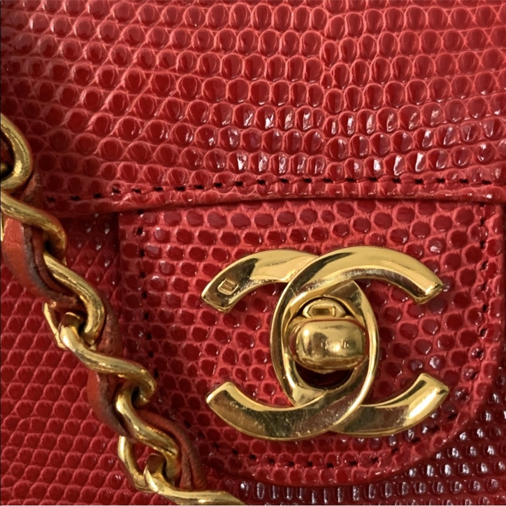 RARE Chanel Red Lizard square mini collectible - Picture 16 of 16
